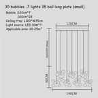 Bubble Glass LED Chandelier for Kids Room Kitchen Office Restaurant