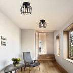 Watermelon Cage Pendant Light: Vintage Rustic Hanging Fixture for Home, Kitchen, Restaurant