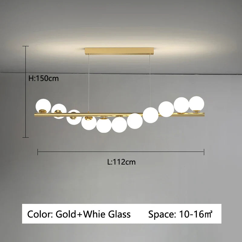 Nordic Glass Ball Pendant Lights G9 LED Gold Hanging Lamp