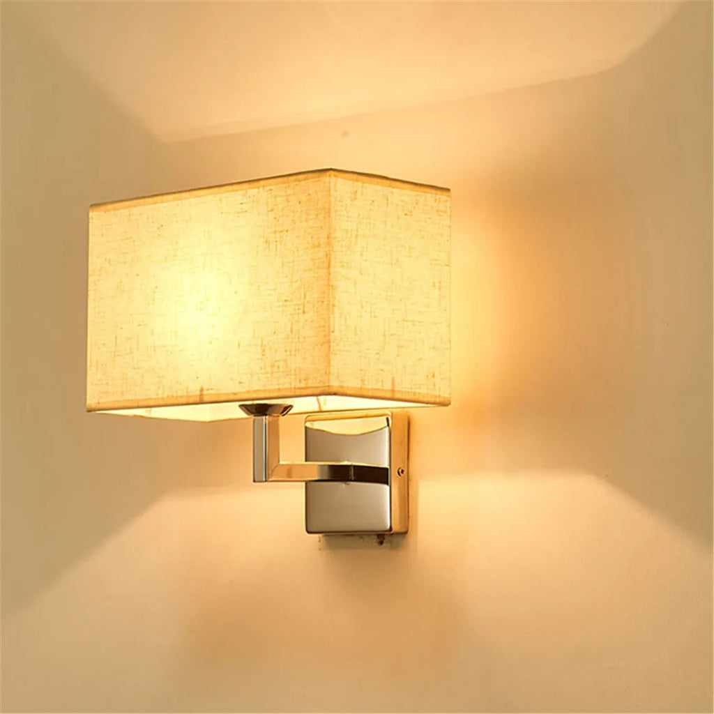 LED Minimalist Wall Lamps with Rectangle Texture Shade for Living Room & Bedroom