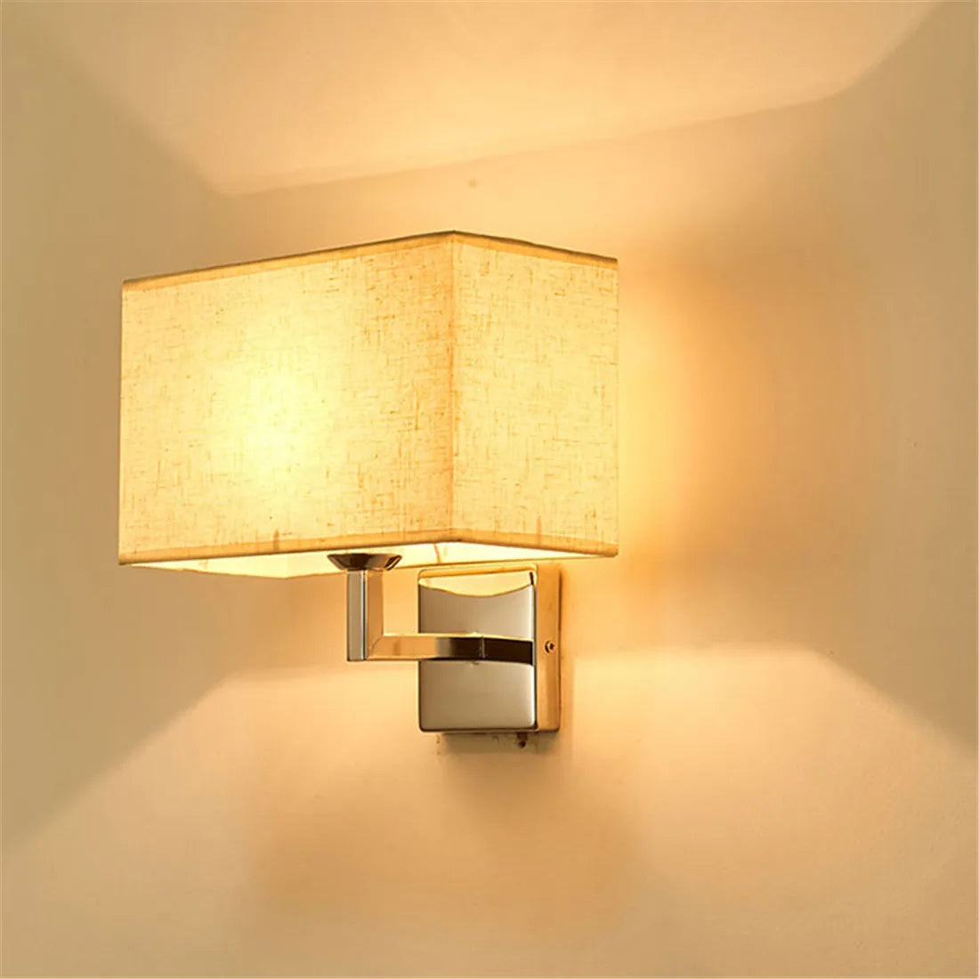 LED Minimalist Wall Lamps with Rectangle Texture Shade for Living Room & Bedroom