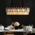 Gray/Clear Crystal K9 LED Pendant Lamp for Modern Luxury Living Room