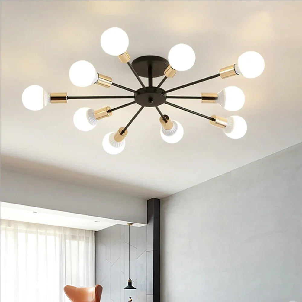 LED Metal Chandeliers for Living Room - Stylish Ceiling Light for Home Decor
