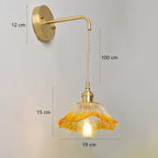 Glass Wall Sconce Lamp for Bedroom, Modern Led Bedside Light E27 Fixtures