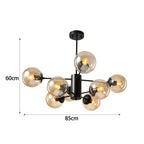 Black/Gold Glass Pendant Light for Living Room Bedroom Restaurant