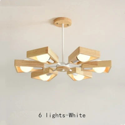 Windmill Wooden Chandelier - LED Loft Industrial Lighting for Home Decor