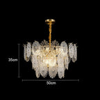 Luxury French Glass Flower Chandelier by - Vintage Nostalgic Modern Design
