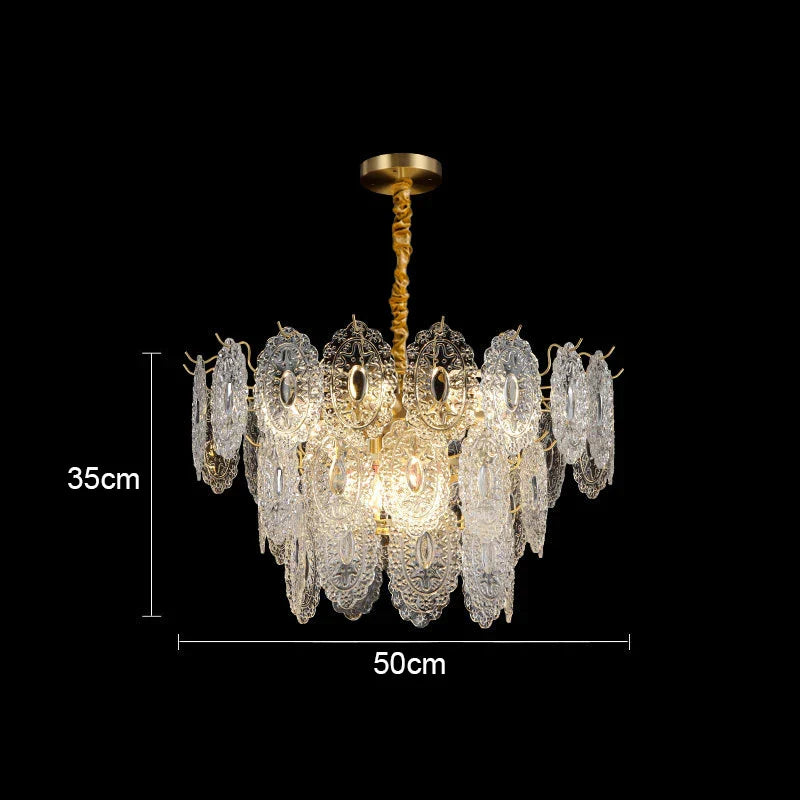Luxury French Glass Flower Chandelier by - Vintage Nostalgic Modern Design