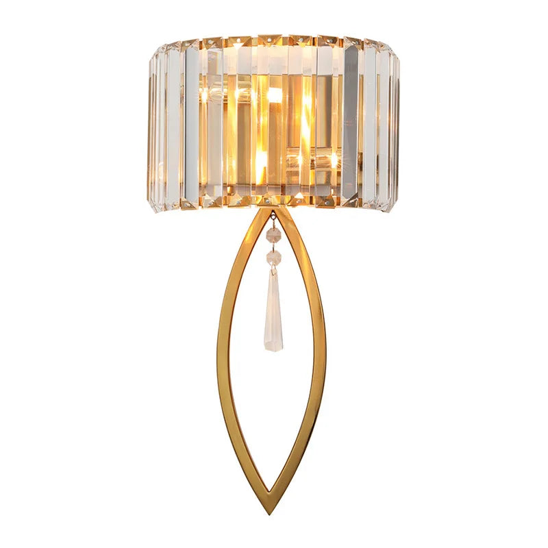 Crystal LED Black Wall Lamp for Bedroom, Living Room, and Aisle