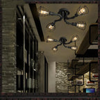 Waterpipe Edison Bulb Chandelier for Loft Bar Cafe Dining Room