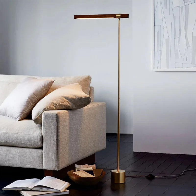 Wood LED Floor Lamp: Japanese Style Living Room Decor & Bedroom Office Light