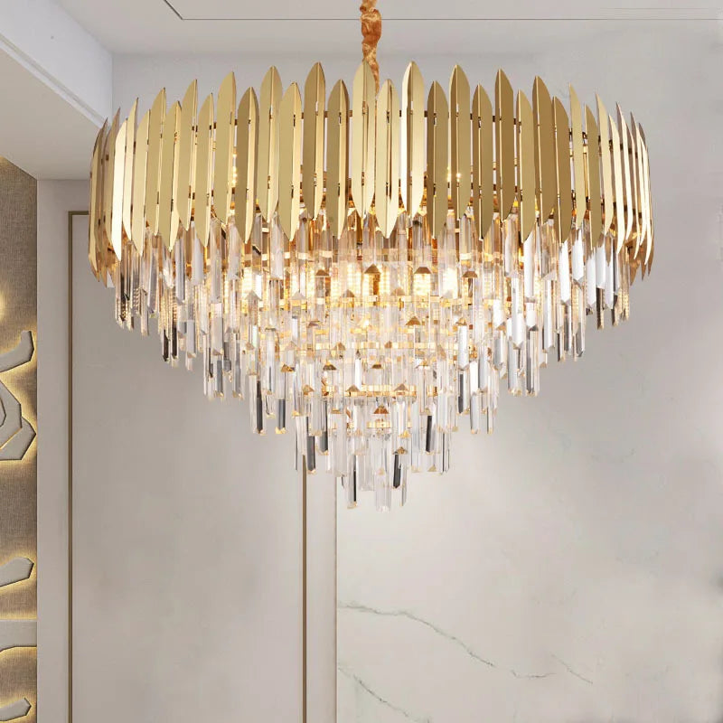 Crystal Chandelier: Modern Dining Room Lighting for Bedroom, Villa, 2024 New Collection