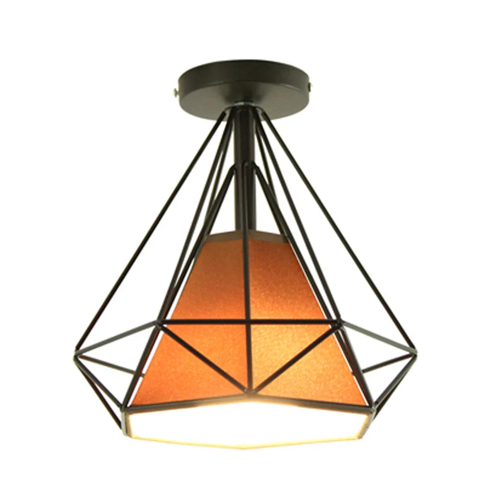 Iron Cage Ceiling Lamp: Modern Nordic LED Light Fixture for Kitchen, Living Room, Bedroom
