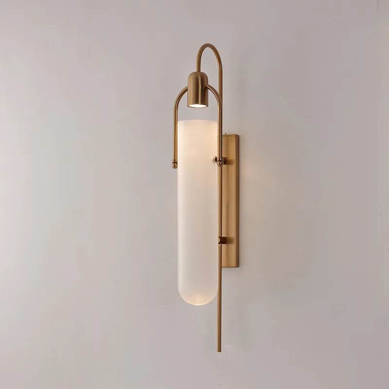 Modern Gold/Black Glass Wall Sconce LED Bedroom Wall Lamp Surface Mount