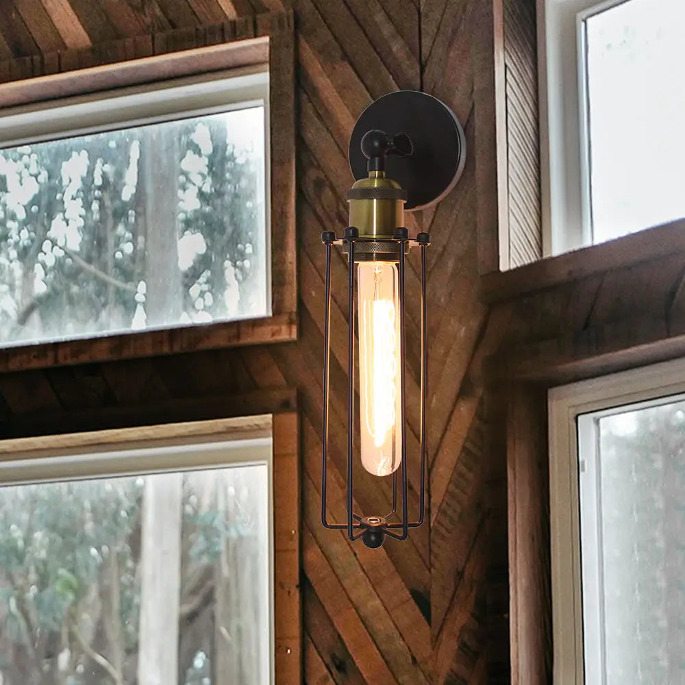 Vintage Industrial LED Wall Light Cage Guard Sconce E27 Iron Lamp Shade Loft Wall Lamps