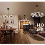 Dandelion Flower Chandelier: Modern LED Living Room Bedroom Indoor Decor Bouquet Lamps