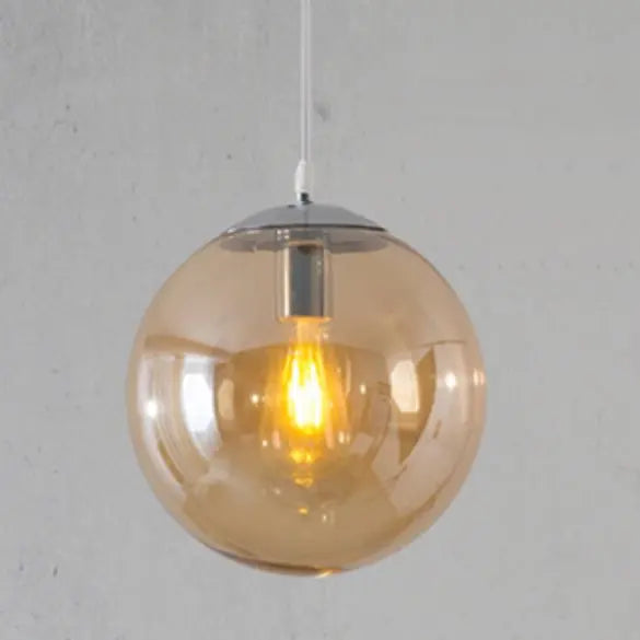 Retro Loft Glass Ball Pendant Light Industrial Style Kitchen Bedroom Home Decor