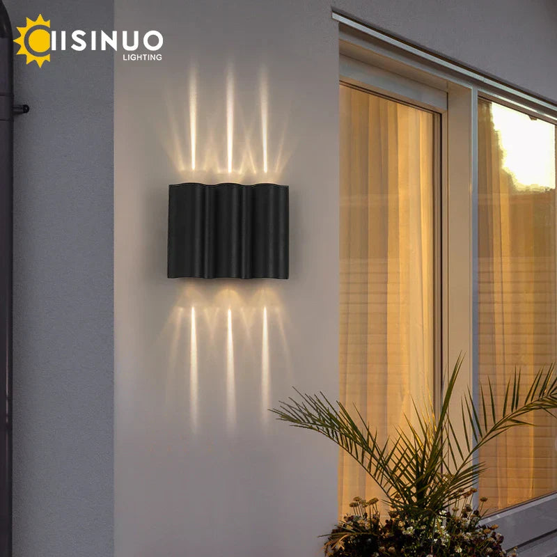 Outdoor Alumunim Wall Sconce Lightings in Black - IP65 Waterproof Va Porch Luminaire