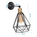 Industrial Loft LED Cage Wall Light Sconce - Modern Home Lighting Fixture