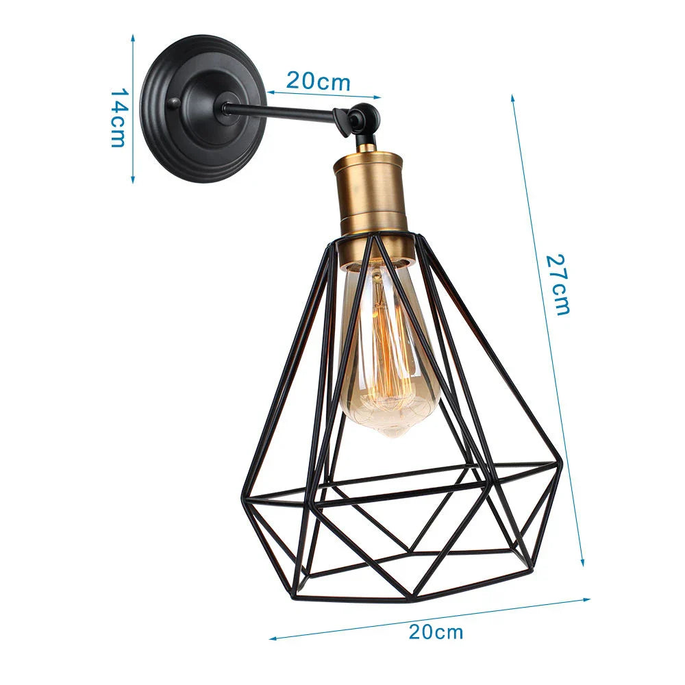 Industrial Loft LED Cage Wall Light Sconce - Modern Home Lighting Fixture