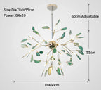 Agate Branch Chandelier - Nordic Glass LED Globe for Bedroom, Kitchen, Dining Room