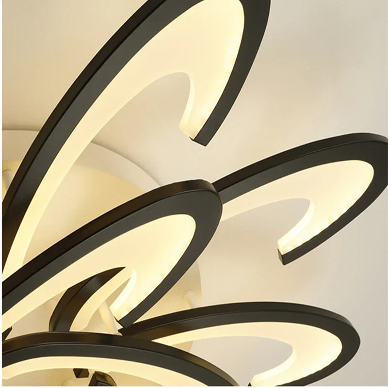 Petal Ceiling Lamp - Modern Black White Minimalist Lighting
