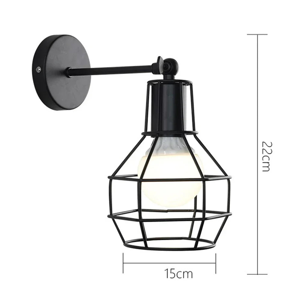 Retro Industrial LED Wall Sconce E27 Bedside Lamp for Home Decor