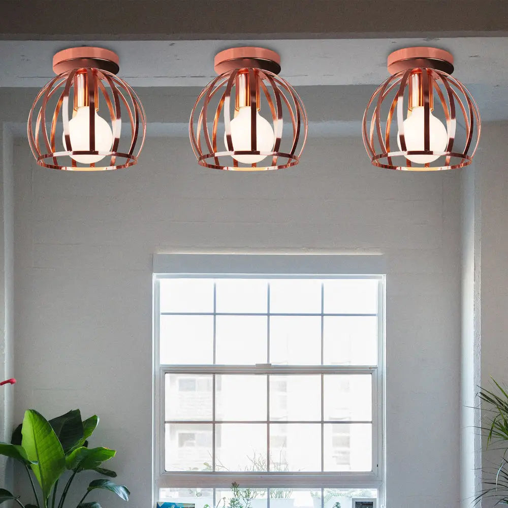 Minimal Nordic Iron E27 Ceiling Light: Modern Luminaria for Kitchen & Living Room