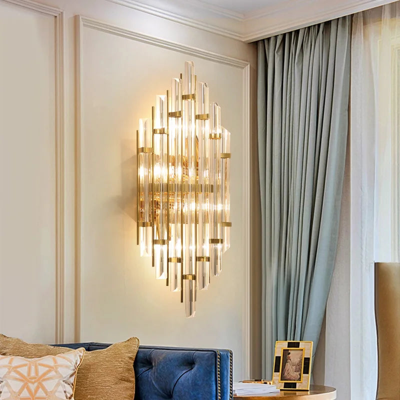 Elegant Crystal Wall Lamp for Living Room, Bedroom, and Aisle Lighting