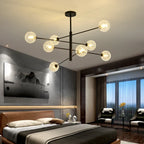 Black/Gold G9 LED Chandelier for Living Room Bedroom Modern Pendant Lighting