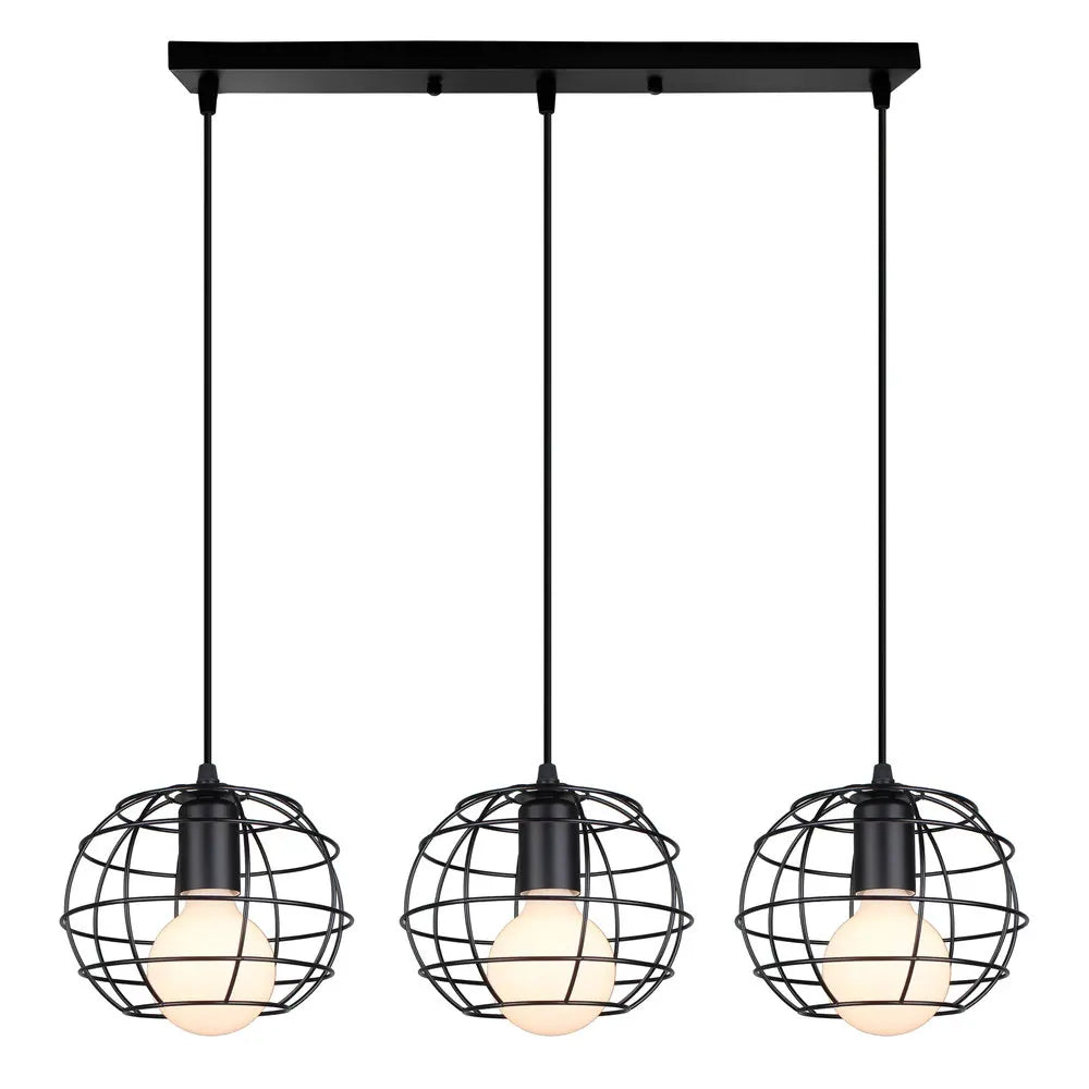 Modern Black Cage LED Pendant Light for Home & Commercial Lighting