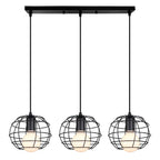 Modern Black Cage LED Pendant Light for Home & Commercial Lighting