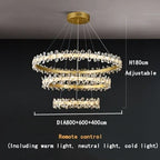 Crystal LED Chandelier: Luxury Lighting for Living, Dining, Kitchen - Elegant Iron & Aluminum Design