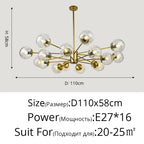 Glass LED Chandeliers: Modern Dining Room Bedroom Living Room Pendant Lights