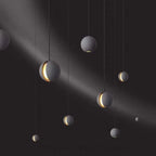 Industrial Moon Cement Pendant Light for Kitchen, Bar, and Bedside