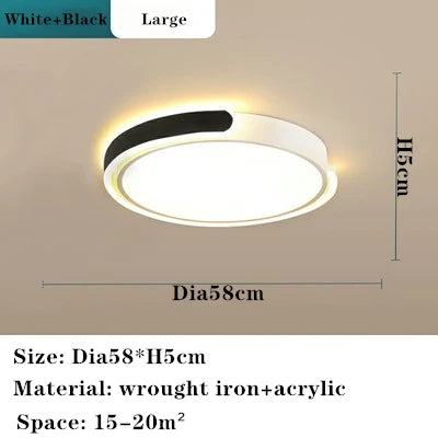 Round Black White Gold LED Ceiling Light for Home Lighting