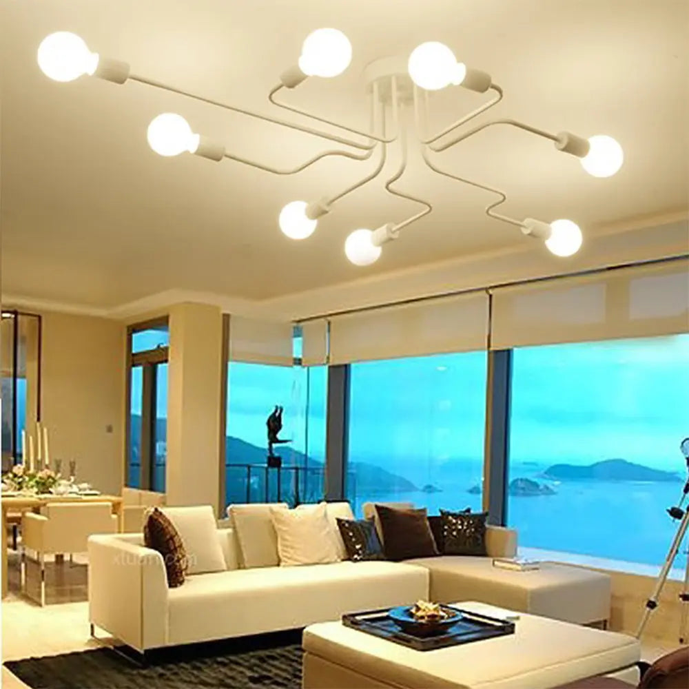 Vintage Wrought Iron Ceiling Lights Chandelier for Home Living Room Décor