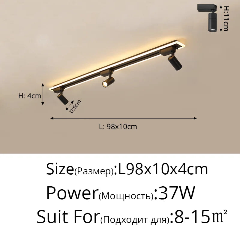 Modern Vintage Iron Ceiling Spotlights for Living Room Study & Wardrobe. Enhance your Space with Track Lighting.