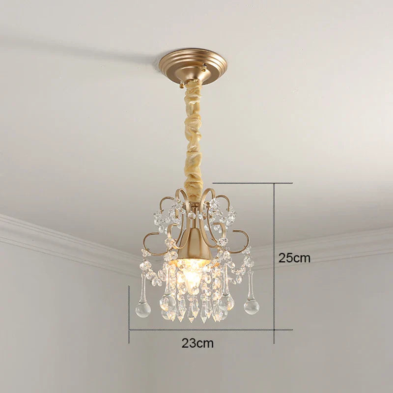 Gold Crystal Round Ceiling Chandelier for Living Room LED Light Fixtures