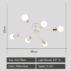 LED Metal Chandeliers for Living Room - Stylish Ceiling Light for Home Decor