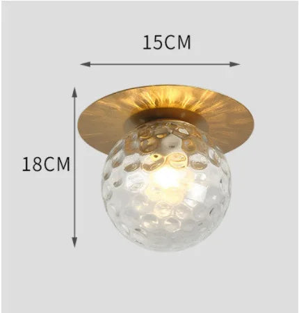 Glass Ball Ceiling Light Fixture for Bedroom Hallway Stairs - Home Lighting