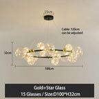 Nordic Glass Ball Pendant Light Gold/Black Dining Living Room Decor Afralia™