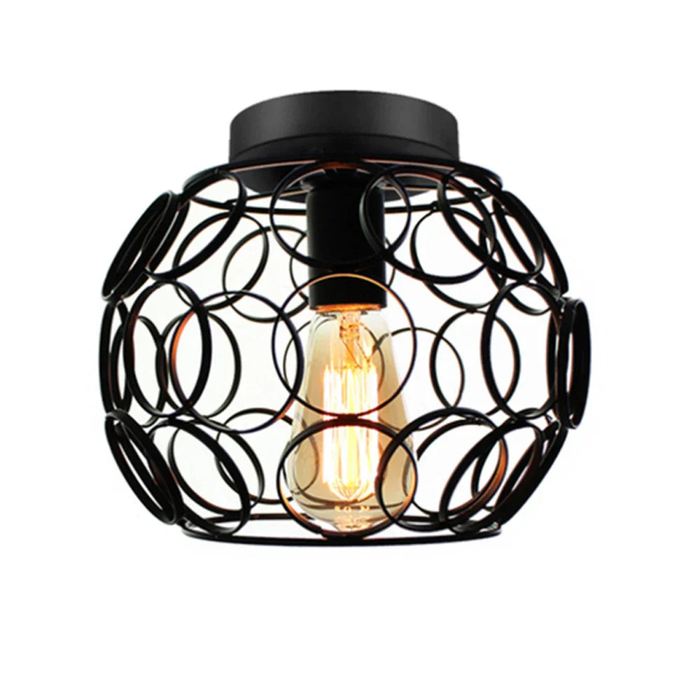 Vintage Industrial LED Ceiling Light Shade for Living Room Kitchen Cage Home Decor