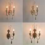 Vintage Wood Bead Wall Sconce Farmhouse Lighting