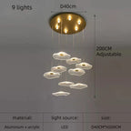 Lotus Leaf Acrylic Nordic LED Chandelier for Restaurant Living Room Hotel Villa