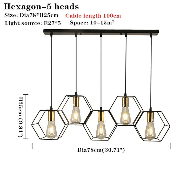 Multi-Head Chandelier: Stylish, Adjustable Wrought Iron Pendant Light for Bedroom, Dining Room, Kitchen