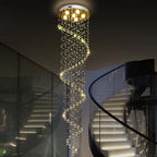 Crystal Chandeliers: Modern Spiral Living Room Lighting for Stair Lamp, Bedroom, Hotel Hall