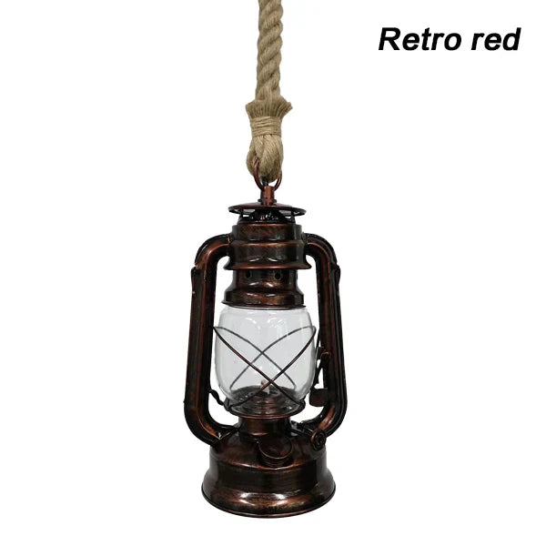 Vintage Rope Pendant Light Industrial Loft Bar Lamp