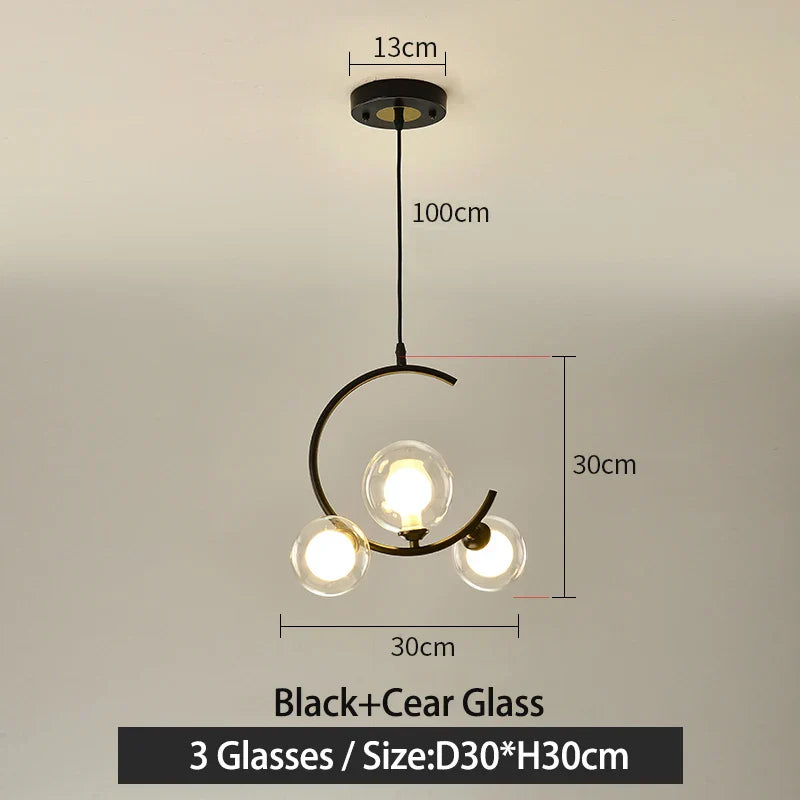 Glass Ball Pendant Light | Modern Nordic G9 LED Lamp for Living Room & Bedroom