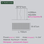 Linear Fishbone Chandelier: Nordic Minimalist Dining Room Office Living Room Lighting